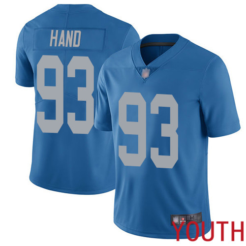 Detroit Lions Limited Blue Youth Dahawn Hand Alternate Jersey NFL Football #93 Vapor Untouchable->chicago bears->NFL Jersey